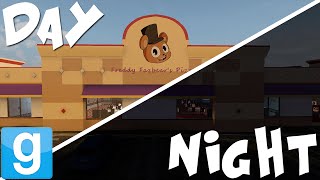 FREDDY FAZBEAR'S PIZZA DAY AND NIGHT | Gmod Five Nights at Freddy's Maps! | Sandbox Funny Moments