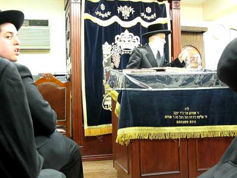 Nadvorna - Verdan Rebbe Talking to bucherim in Flatbush