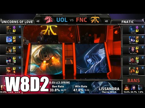 Unicorns of Love vs Fnatic | S5 EU LCS Spring 2015 Week 8 Day 2 | UOL vs FNC W8D2G2 VOD 60FPS