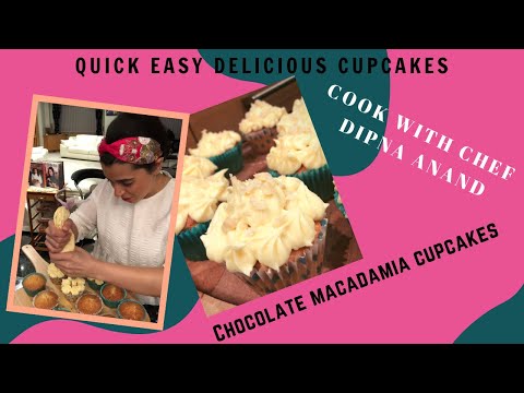 White chocolate macadamia cupcakes by Dipna Anand