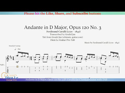 Opus 120 No 3 - Andante In D Major - Ferdinando Carulli