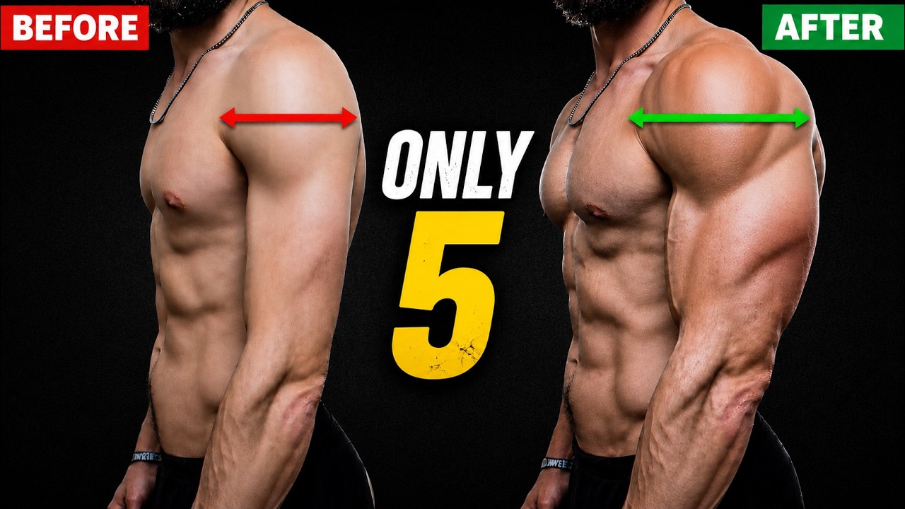 The ONLY 5 Exercises You Need For Bigger Shoulders AT HOME