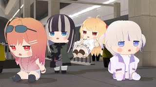 ぷりぷりと動く番長と蹴りまくる奏【轟はじめ/儒烏風亭らでん/音乃瀬奏/一条莉々華/ホロライブ切り抜き】【3Dアニメ】