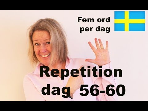 Day 56 - 60 - Five words a day - Learn Swedish A1 level CEFR - For free!
