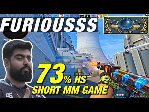 FURIOUSSS short matchmaking game! 73% HS 🤯CSGO Furious POV