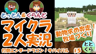 とっとん＆くらんどのマイクラ実況part5　打倒エンダードラゴン！サバイバル【ととくら】Minecraft