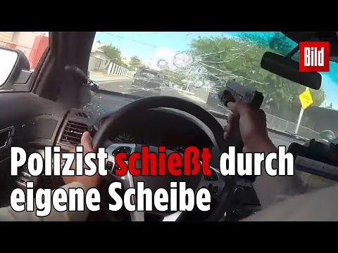 31 Schüsse bei Verfolgungsjagd auf Flucht-Auto | Officer shoots through own window