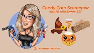 DIY Candy Corn Scarecrow Wreath! Easy Fall to Halloween Decor #howto