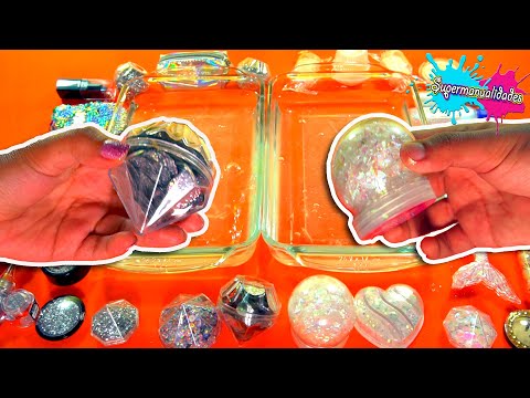 Mixing Diamond VS Pearl in Clear Slime - Supermanualidades