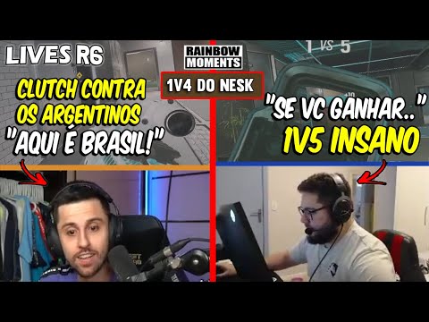 PALUH GANHANDO 1x5 INSANO 😱😱 CLUTCH DO RAZAH CONTRA OS GRINGOS, NESK 1v4 -MELHORES MOMENTOS LIVES R6