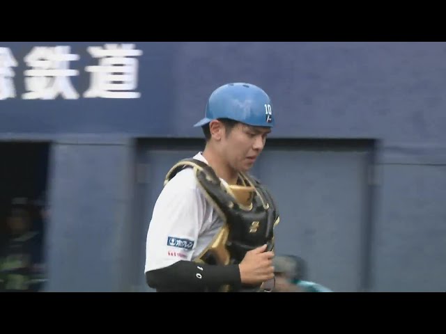 【ファーム】素早い反応!! ファイターズ・清水優心 ストライク送球で盗塁を阻止する!!  2024年9月4日 北海道日本ハムファイターズ 対 東京ヤクルトスワローズ