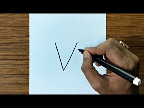 How to draw ice cream cone from V letter | Ice cream drawing very easy for beginners
