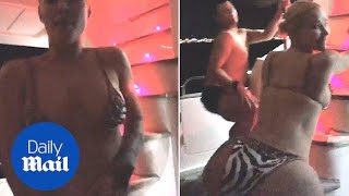 Australian rapper Iggy Azalea twerks on a yacht