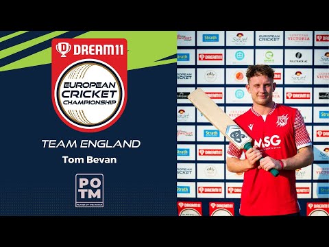 Top batting Tom Bevan thirty five off ten balls for England against Germany