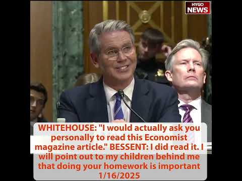 WHITEHOUSE: I ask you to read this magazine; BESSENT: I did read it, point out my children doing hw