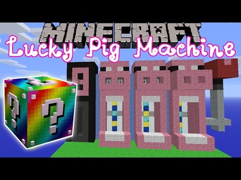 Minecraft: RAINBOW LUCKY BLOCK MOD PIG SLOT MACHINE - Modded Mini-Game