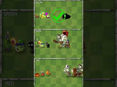 Pvz 2 - Yellow Vs Green Vs Red Plant Team Vs Gargantuar Zombie Team #shorts