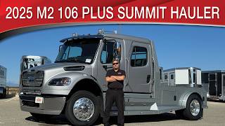 A preview image of the linked video showcasing 2025 Freightliner M2 106 Plus Summit Hauler