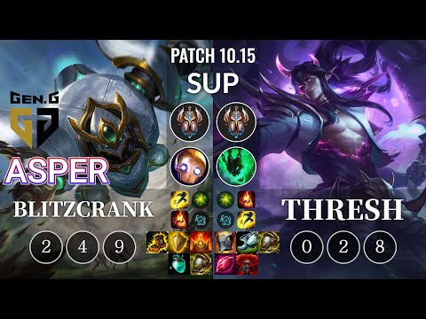 GEN Asper Blitzcrank vs Thresh Sup - KR Patch 10.15