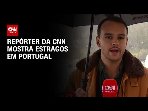 Chuvas em Portugal: Repórter da CNN mostra estragos após tempestades | LIVE CNN