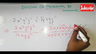 FACTORISATION//CH-14//CLASS 8//DIVISION OF MONOMIAL BY MONOMIAL// MATHSPEDIA