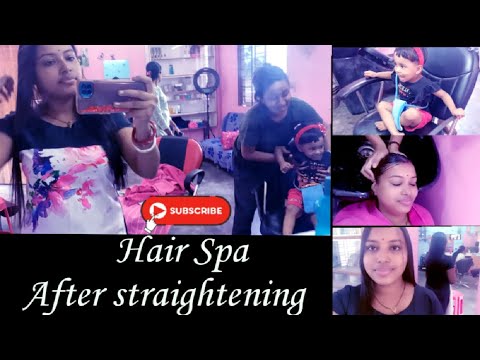 Hair Spa after straightening!Hair spa after 3days..#bengalivlog #Pankhuri's_lifestyle🧚 #agartala💆🥰💞