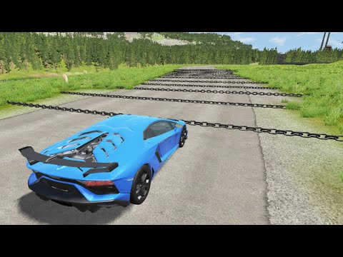Cars vs Numerous Chains – BeamNG.Drive