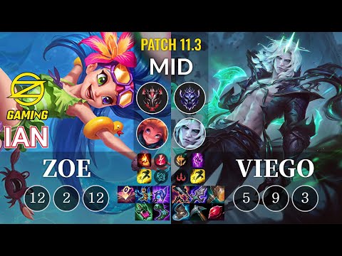 OZ Ian Zoe vs Viego Mid - KR Patch 11.3