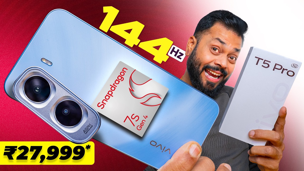 vivo T5 Pro Unboxing & First Look ⚡ 9020mAh, 144Hz 1.5K AMOLED, IP69 @ ₹27,499*