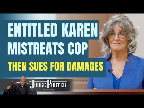Wealthy And Crazy Karen, Mistreats Police and Sues For Damages.