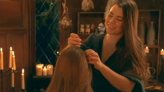 Scalp &amp; Hair Exam | English &amp; French | ASMR Cozy Basics (massage &amp; homemade treatments, real person)