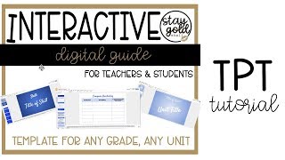 Study Sync Digital Guide Template Tutorial TPT