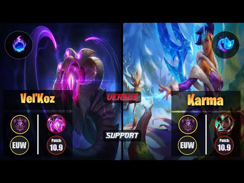 Master VEL'KOZ [Arcane Comet] (Support) VS  KARMA - Master EUW Patch 10.9