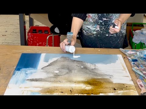 Abstrakte Acrylmatechniken - Mixmedia - Pastellkreide und Kohle Pigmente - Intuitiv