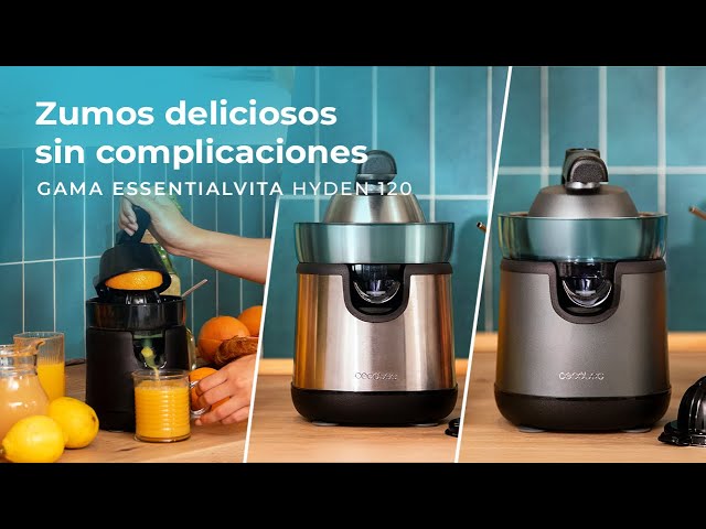 Cecotec Essentialvita Hyden 120 Steel Elektrischer Hand-Entsafter für Orangen und Zitrusfrüchte, 120 W video