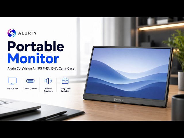 Monitor Alurin CoreVision Air 15,6" Full HD IPS Portátil USB-C HDMI Capa video