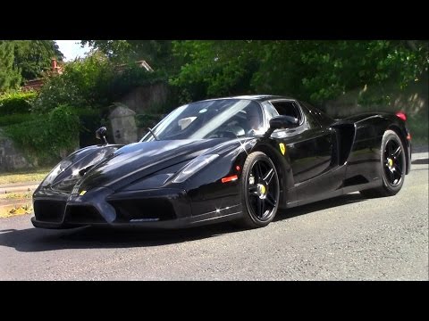 2x Black Ferrari Enzo on the Road | LOUD Revs, BRUTAL Start up + Acceleration Sounds