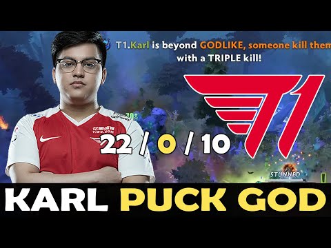 T1.KARL PUCK GOD vs WHITEMON - PERFECT GAME! | DOTA 2 Gameplay
