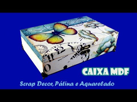 Vintage MDF box with scrapbooking decoration and 2 painting techniques.