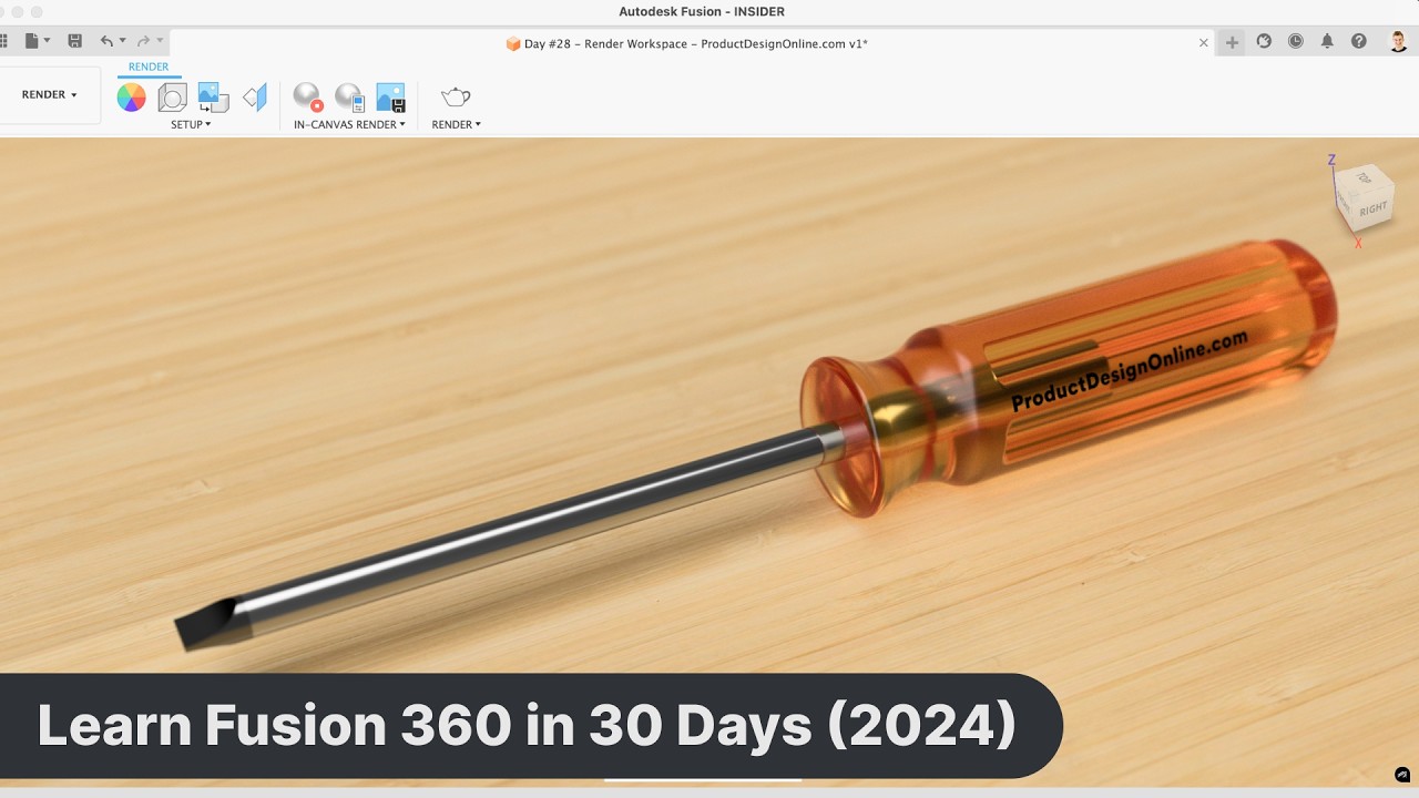 Fusion 360 Rendering - Quick Start Guide | Day 28 of Learn Fusion 360 in 30 Days - 2024 EDITION
