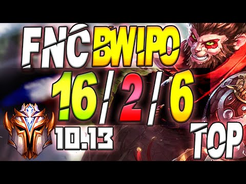Fnatic Bwipo Goes on Fire with wukong Top Lane vs Gangplank - 10.13