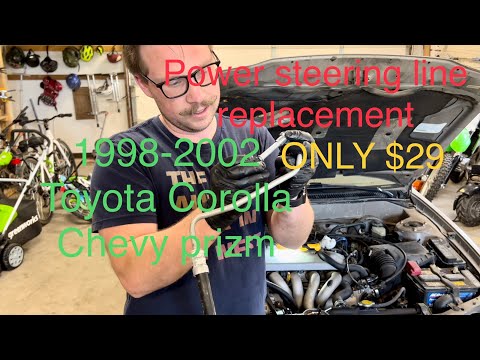 DIY:How to Replace High Pressure Power Steering Line on 1999 Toyota Corolla or Chevy Prism 1998-2002
