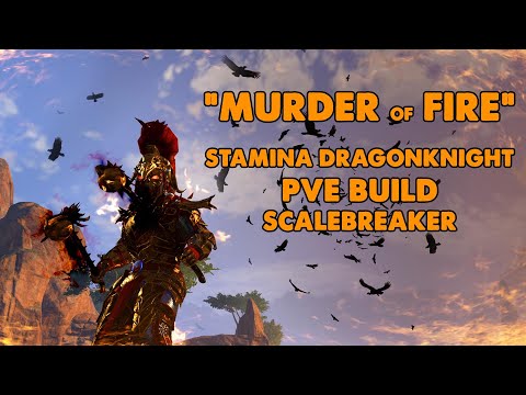 ESO - Murder of Fire - PVE Stamina Dragonknight Build - (Scalebreaker)
