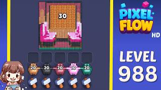 Pixel Flow Level 988 Solution Walkthrough