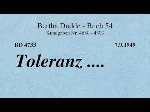 BD 4733 - TOLERANZ ....
