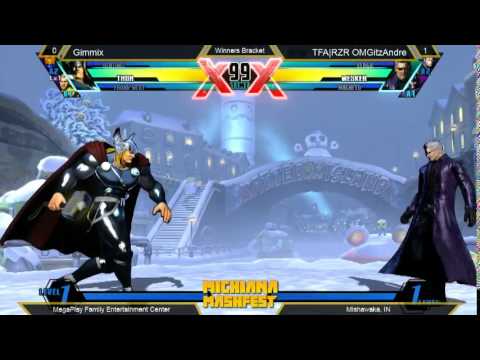 TFA|RZR OMGitsAndre vs Gimmix - Michiana Mashfest Winners Bracket Ultimate Marvel vs Capcom 3