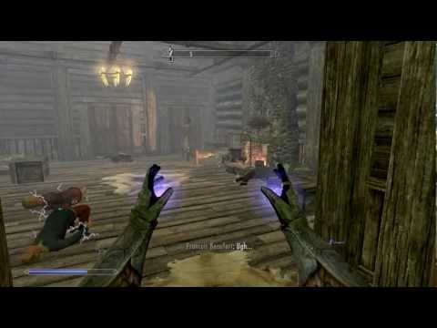 Skyrim - Shocking kill of Grelod the Kind (and her pig kids)