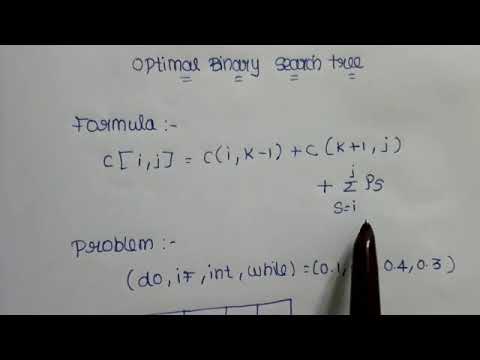 Optimal binary search tree problem explanation in Tamil