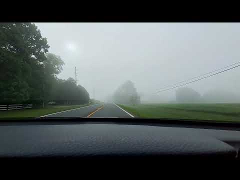 Crazy foggy morning drive into town from Swansonville to Main St Danville VA