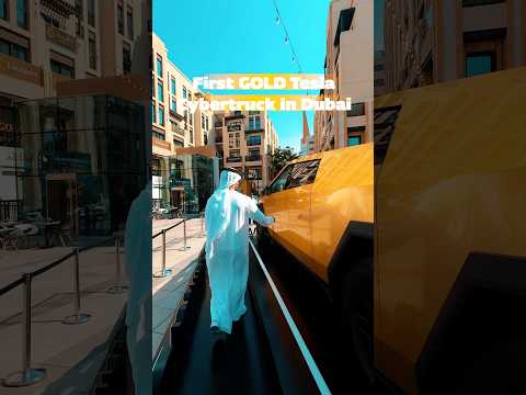 First 24K Gold Tesla Cybertruck In Dubai # #automobile #supercarsdubai #luxurycar #cybertruck